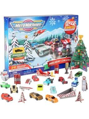 Micro Machines Advent Calendar 24-Day Set Micro Cars & Trucks Holiday Toys